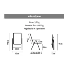 WESTFIELD Sedia Pieghevole Brunner Advancer Small -Bruner Campeggio Negozio sedia pieghevole advancer small 2